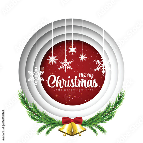 Christmas and New Year with vector illustrations.