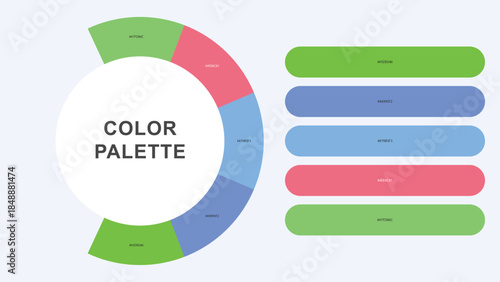 Pastel Color Palette Infographic – Modern Circular Chart with Hex Codes Vector