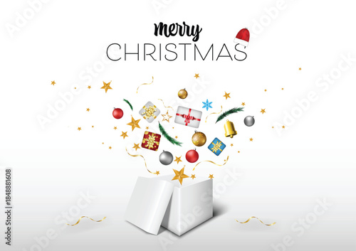 Open white box with a gift. icon in the  on a white background. Vector illustration.