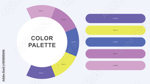 Pastel Color Palette Infographic – Modern Circular Chart with Hex Codes Vector