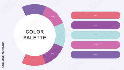 Pastel Color Palette Infographic – Modern Circular Chart with Hex Codes Vector