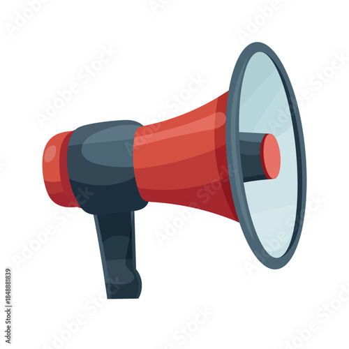 Director megaphone. Flat vector clipart, illustration with isolated background.
