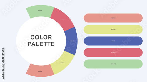 Pastel Color Palette Infographic – Modern Circular Chart with Hex Codes Vector