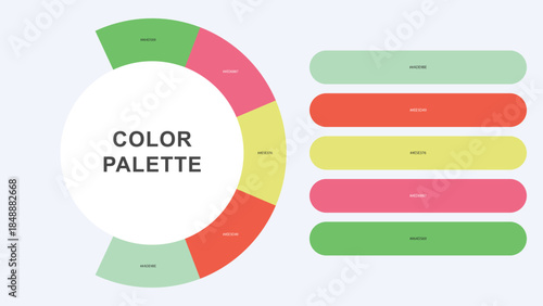 Pastel Color Palette Infographic – Modern Circular Chart with Hex Codes Vector
