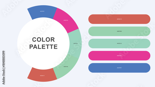 Pastel Color Palette Infographic – Modern Circular Chart with Hex Codes Vector