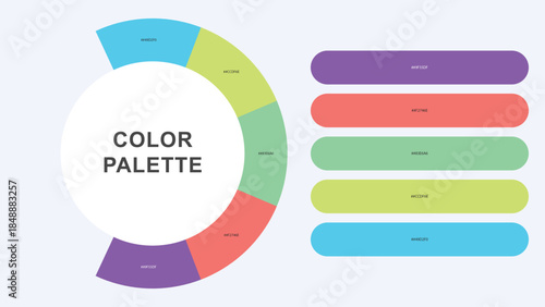 Pastel Color Palette Infographic – Modern Circular Chart with Hex Codes Vector