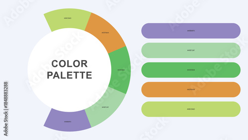 Pastel Color Palette Infographic – Modern Circular Chart with Hex Codes Vector