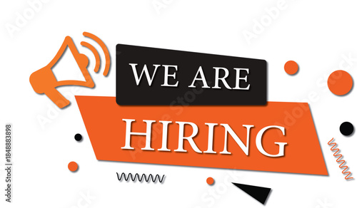 Bold Hiring Announcement Banner – Orange & Black Job Recruitment Graphic