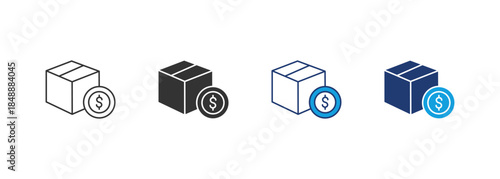 Package Icon Set Multiple Style Collection