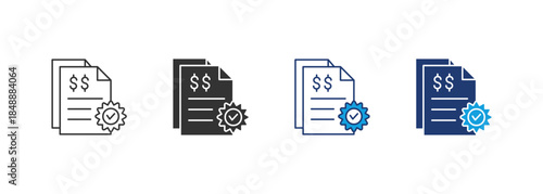 Invoice Icon Set Multiple Style Collection