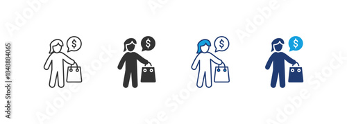 Shopping Icon Set Multiple Style Collection