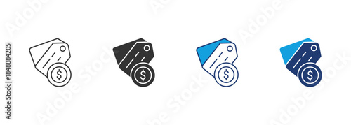 Price Icon Set Multiple Style Collection