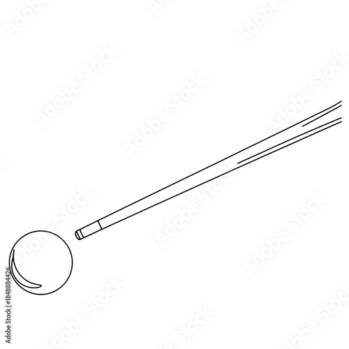 Billiard and Pool Game Line Art Illustration Set
