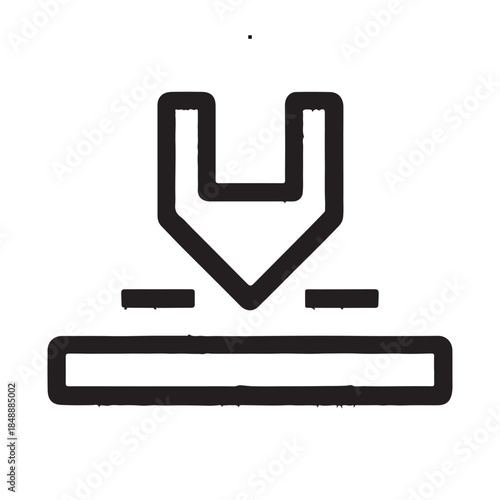 A crisp vector icon illustrating the fundamental digital action of downloading, saving, or installing data, crucial for user interfaces and modern technology applications