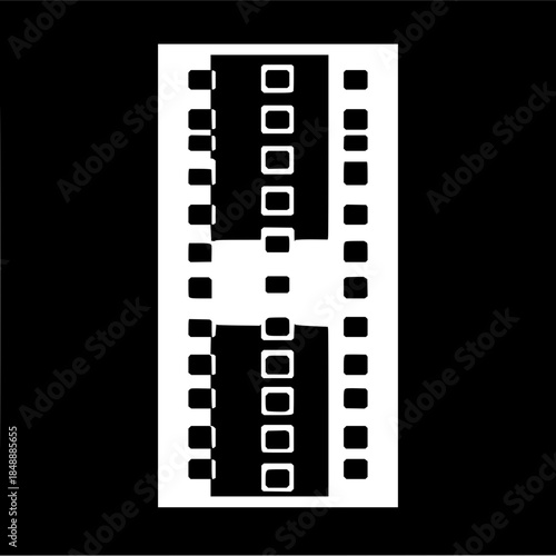 Film Strip Icon Isolated on Black Background