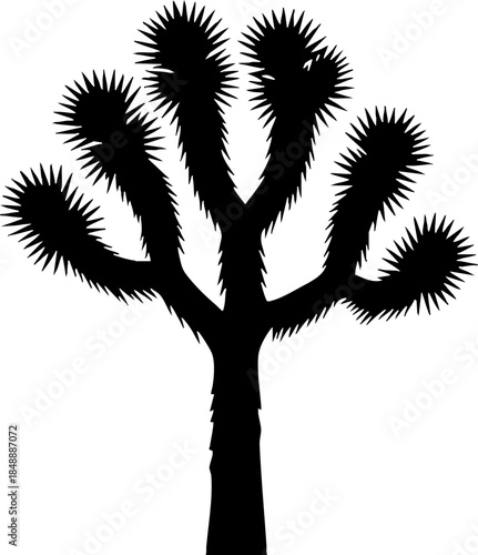 Joshua Tree Silhouette Vector Icon Design Element
