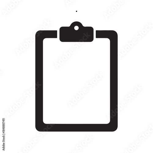 Minimalist Black Clipboard Icon for Task Management and Document Organization - Essential Graphic Element for Business and Productivity Applications