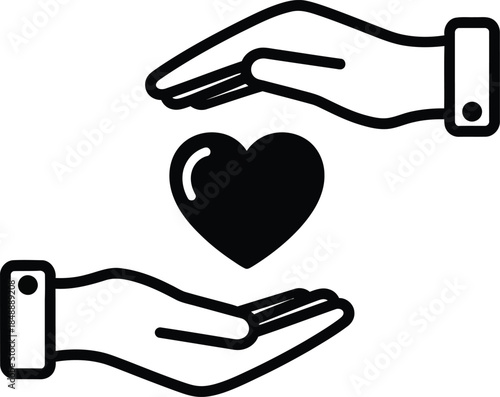 Two hands cradling a heart in a symbolic gesture of love and care