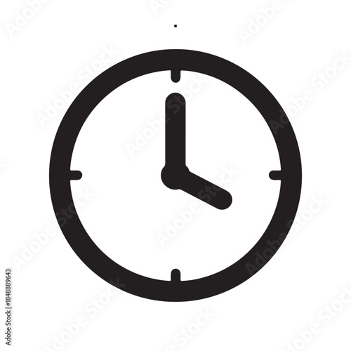 Simple vector illustration of a classic analog clock, representing the concept of time, deadlines, and efficient scheduling for various projects and daily tasks in a clear, minimalist style