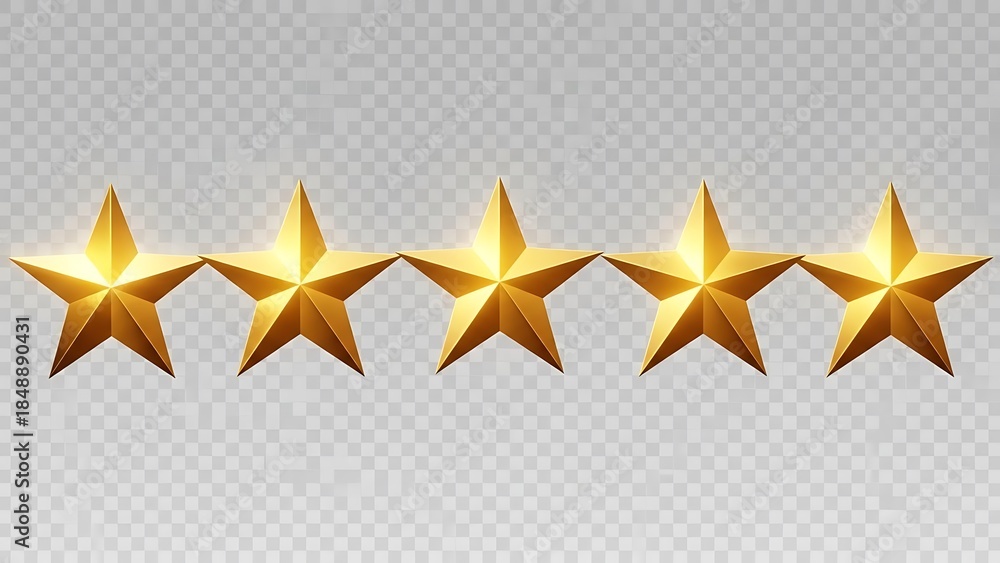 Fototapeta premium Five golden stars in a row