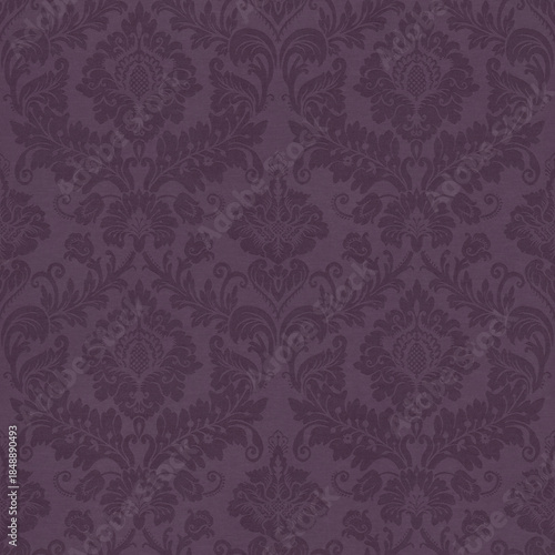 Purple Damask Fabric Texture