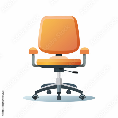 Modern Orange Office Chair with Adjustable Height and Casters for a Comfortable Workstation
