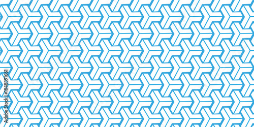 Blue Geometric Islamic Pattern on White Background geometric pattern seamless eps10.