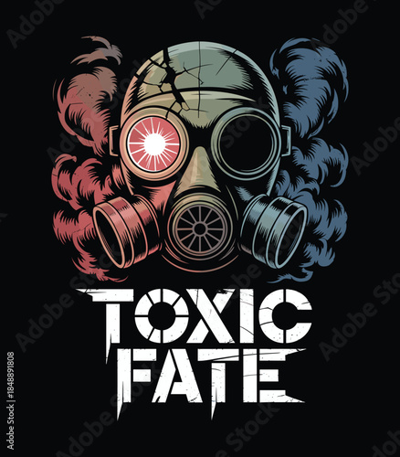 Toxic Fate Gas Mask Art: Environmental Hazard & Warning Design t shirt design