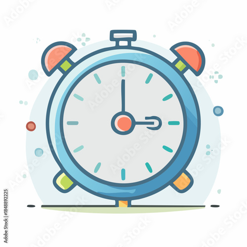 Retro alarm clock icon symbolizing time, punctuality, and scheduling, a classic timepiece