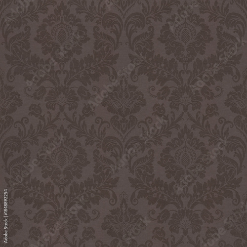 Brown Damask Fabric Texture