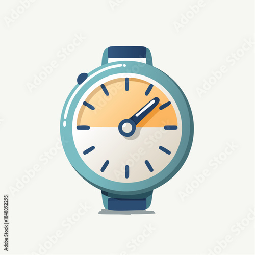 Modern minimalist stopwatch illustration, clean design with a soft shadow, perfect for timekeeping and productivity apps