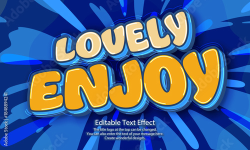 [Editable Text Effect Logo] ”lovely Enjoy  Logo” The title logo style is  A cute, adorable, pop and casual background with a glossy and dynamic pop logo style..