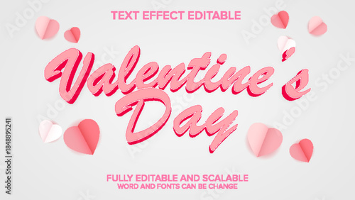 valentine day text effect vector editable