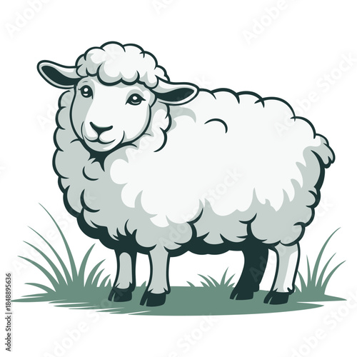 vector illustration of sheep