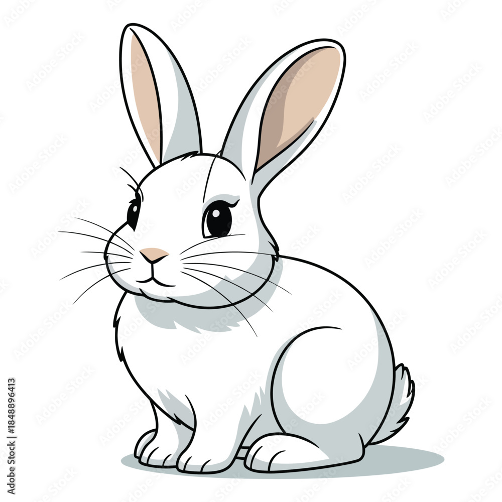Obraz premium white rabbit on white background