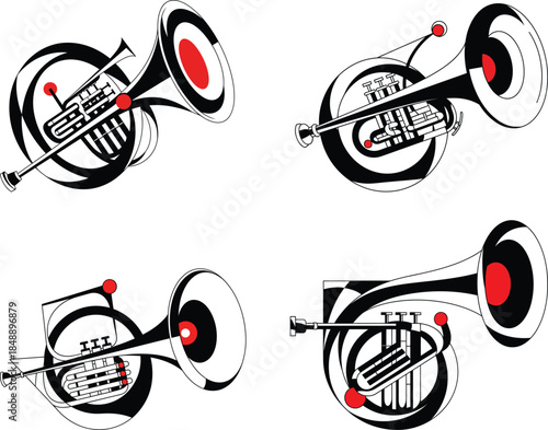 Abstract Floral Folk Pattern with Butterflies