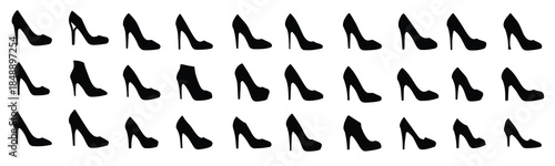 High heel vector silhouette collection vector illustration