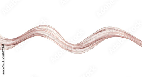 Wavy Abstract Rose Gold Line Vector Isolated Design Element