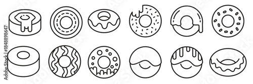 doughnut line icons