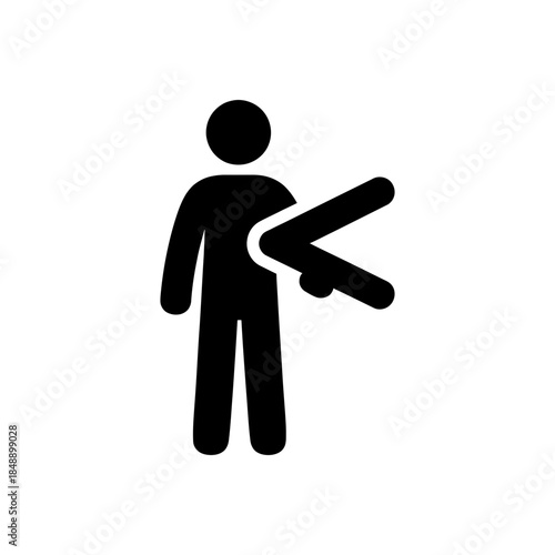 Man Holding Less-Than Sign Icon