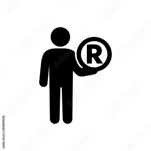 Man Holding Registered Trademark Icon