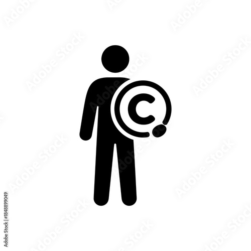 Man Holding Copyright Symbol Icon