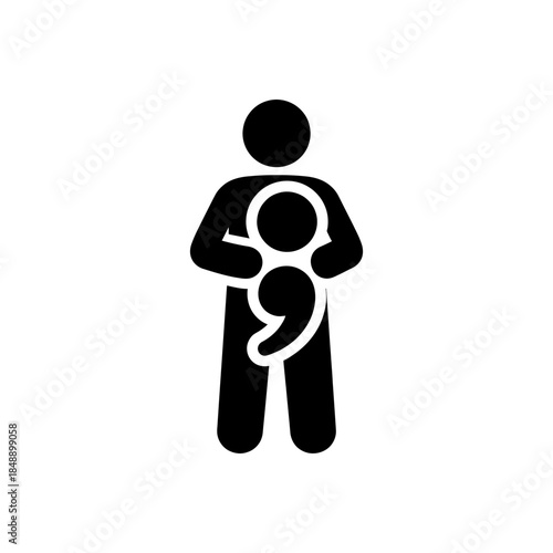 Man Holding Semicolon Punctuation Icon