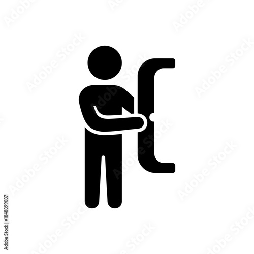 Man Holding Bracket Symbol Icon