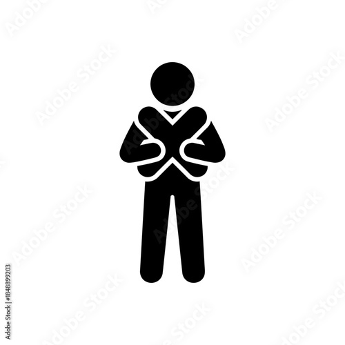 Man Holding X Alphabet Icon