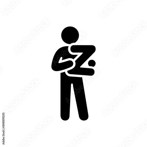 Man Holding Z Alphabet Icon