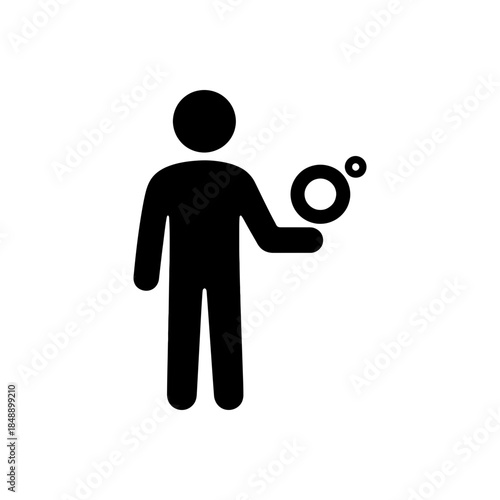 Man Holding Degree Symbol Icon