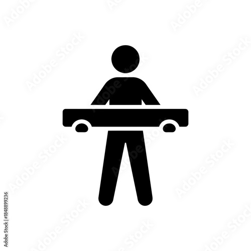 Man Holding Beam Shape Icon
