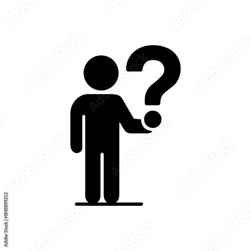 Man Holding Question Mark Icon