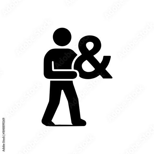 Man Holding Ampersand Symbol Icon